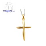  จี้ไม้กางเขน จี้ทองสีชมพู จี้พิ้งค์โกลด์  พิ้งค์โกลด์แท้  P1092PG